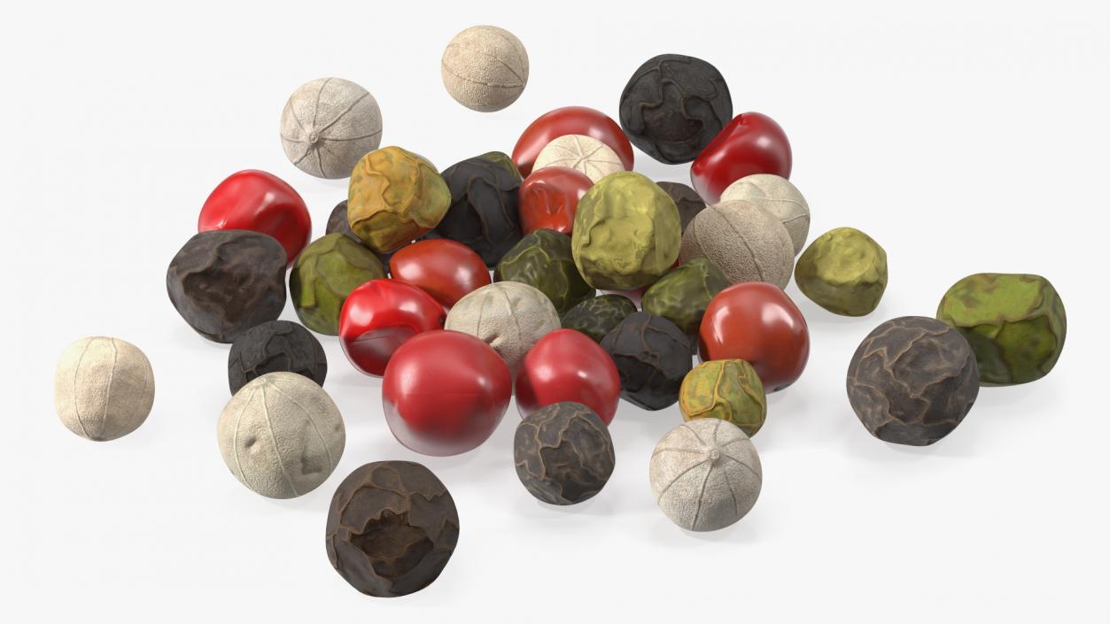 3D Dried Peppercorns Mix