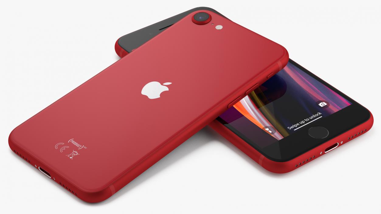 3D iPhone SE 2020 Red model