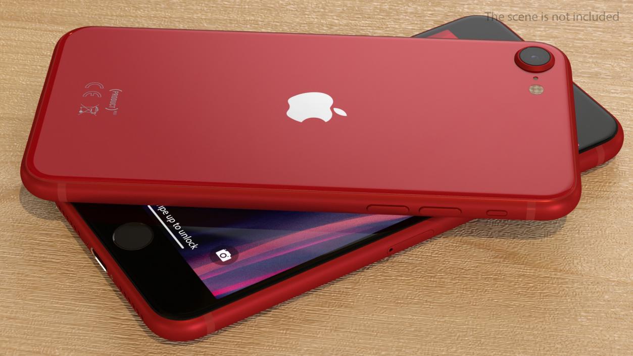 3D iPhone SE 2020 Red model