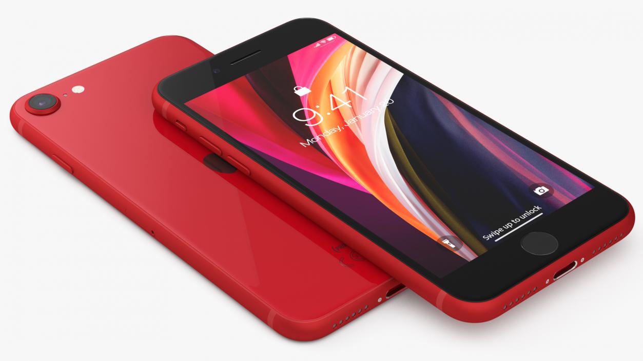 3D iPhone SE 2020 Red model