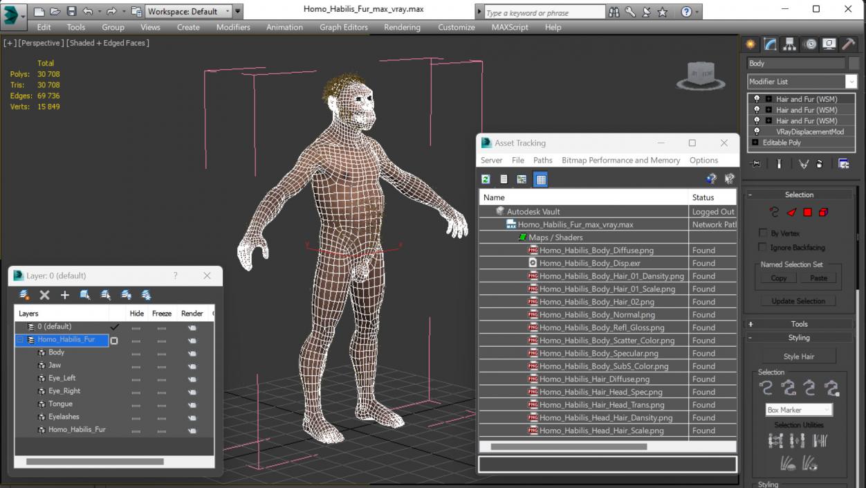 3D Homo Habilis Fur