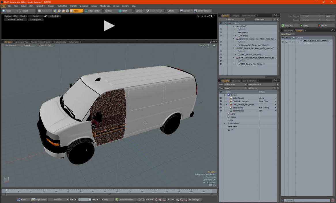 3D model GMC Savana Van White