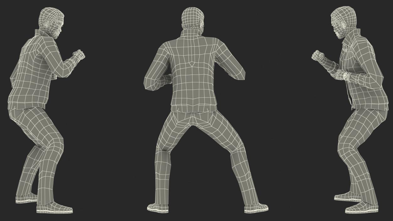 3D Teenager Dark Skin Street Outfit Dance Pose model