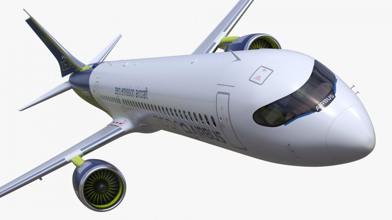 3D Airbus ZEROe Turbofan Rigged model