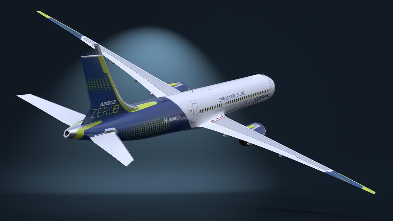 3D Airbus ZEROe Turbofan Rigged model