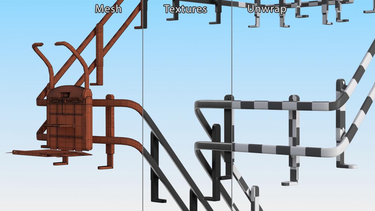 3D Vimec V65 Curved Rail Platform Stairlift(1) model