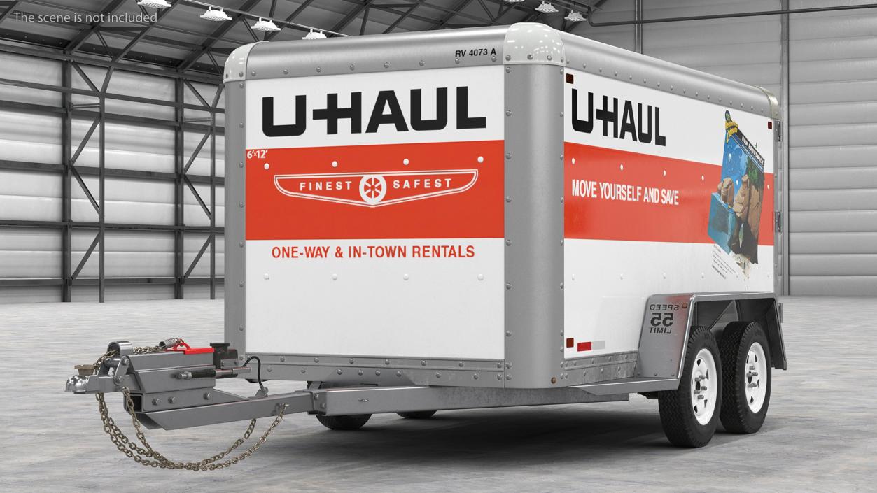 3D model U-Haul 6x12 Cargo Trailer