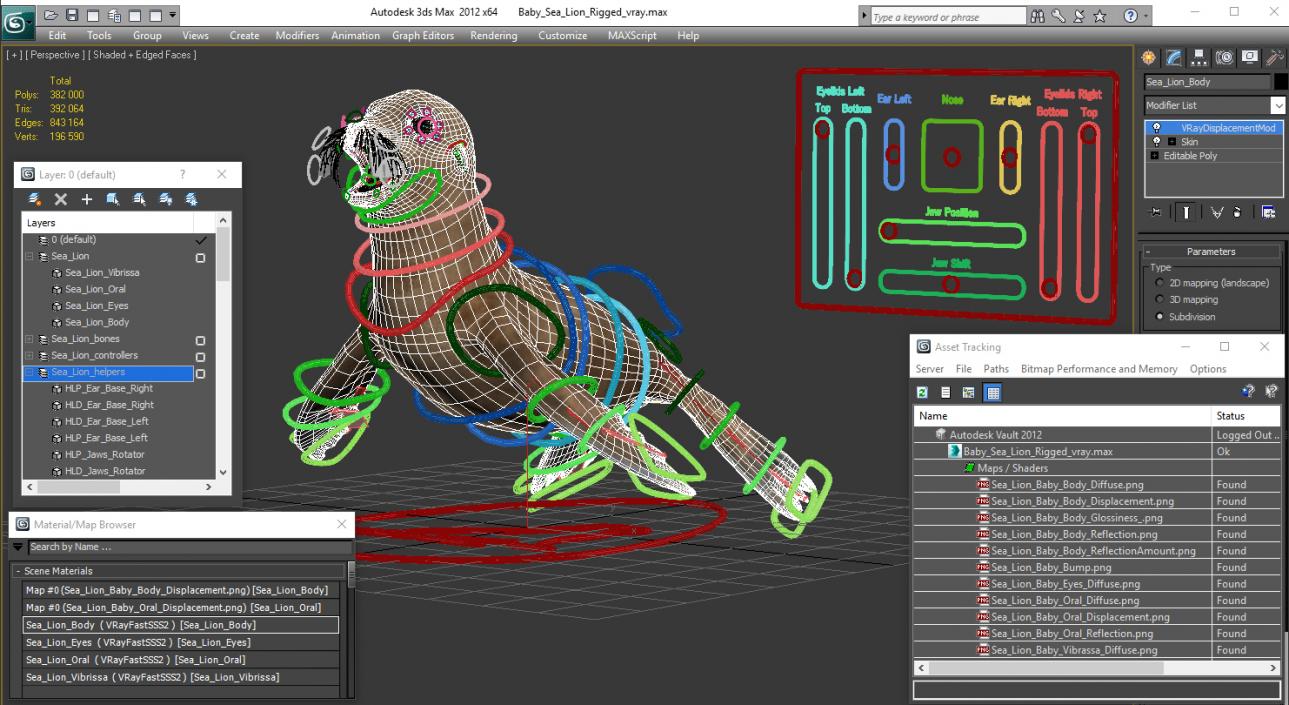 3D model Baby Sea Lion Rigged