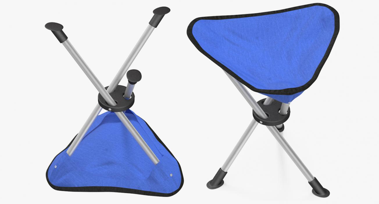 3D model Tripod Folding Chair Blue