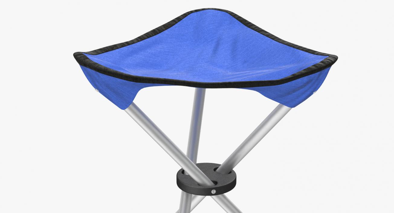 3D model Tripod Folding Chair Blue