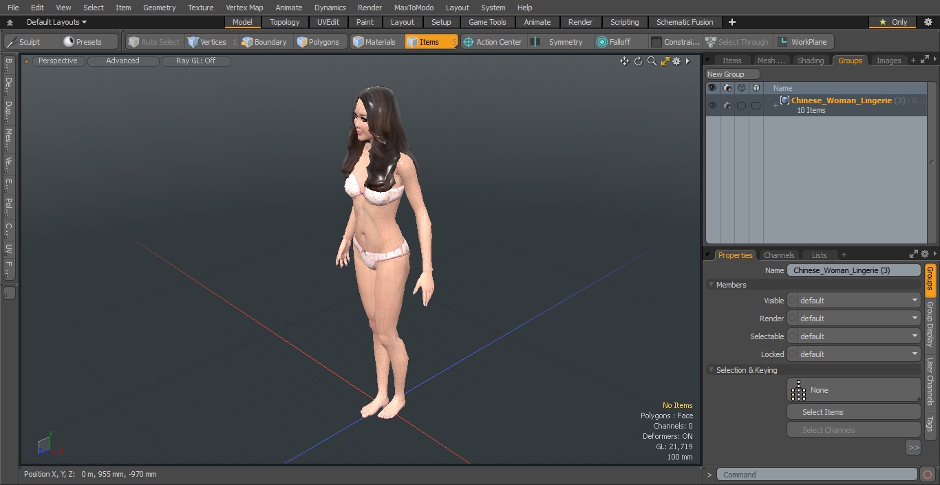 Chinese Woman Lingerie 3D