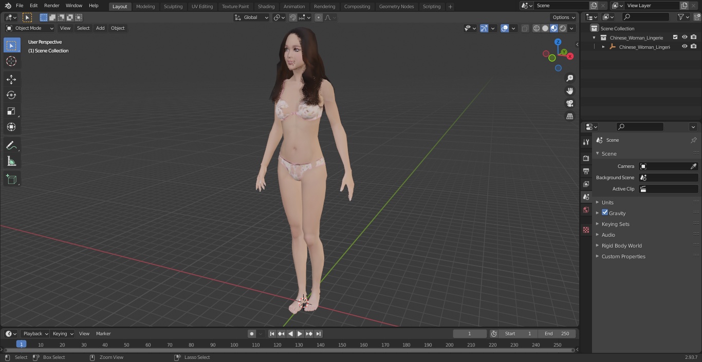 Chinese Woman Lingerie 3D