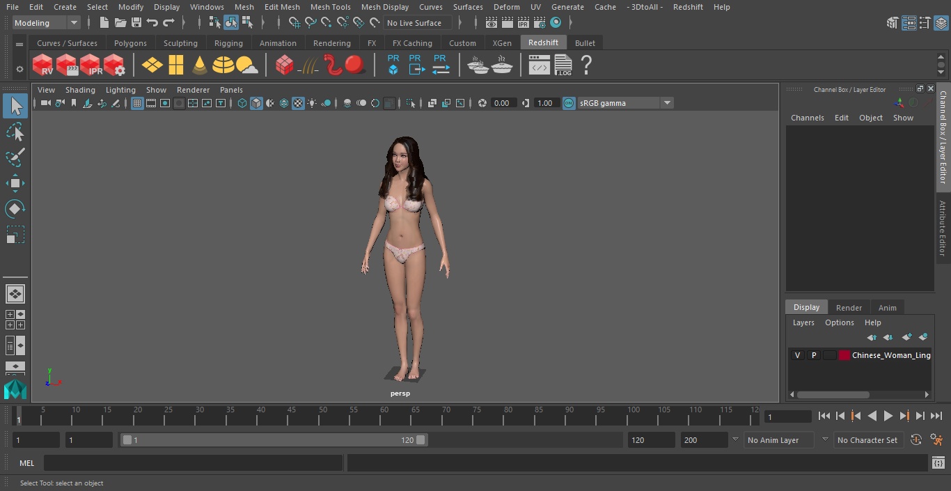 Chinese Woman Lingerie 3D