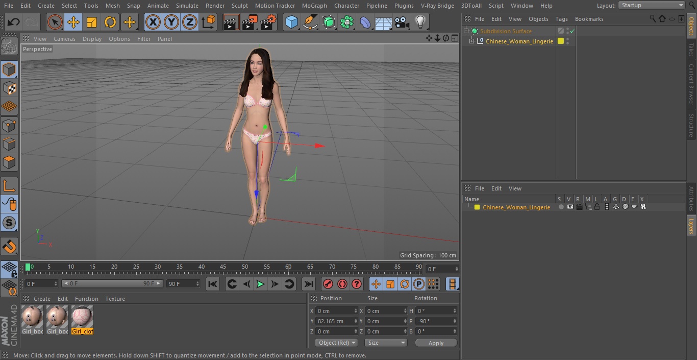 Chinese Woman Lingerie 3D