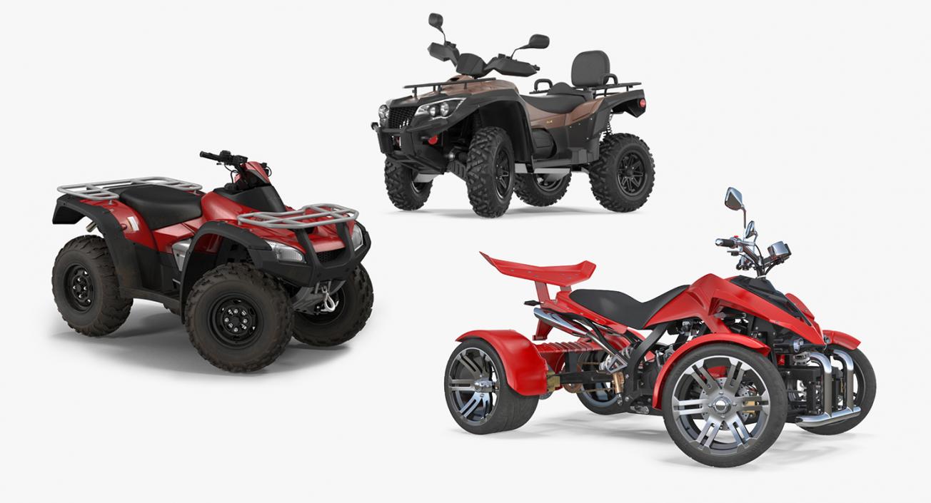 3D model ATV Four Wheelers Rigged Collection