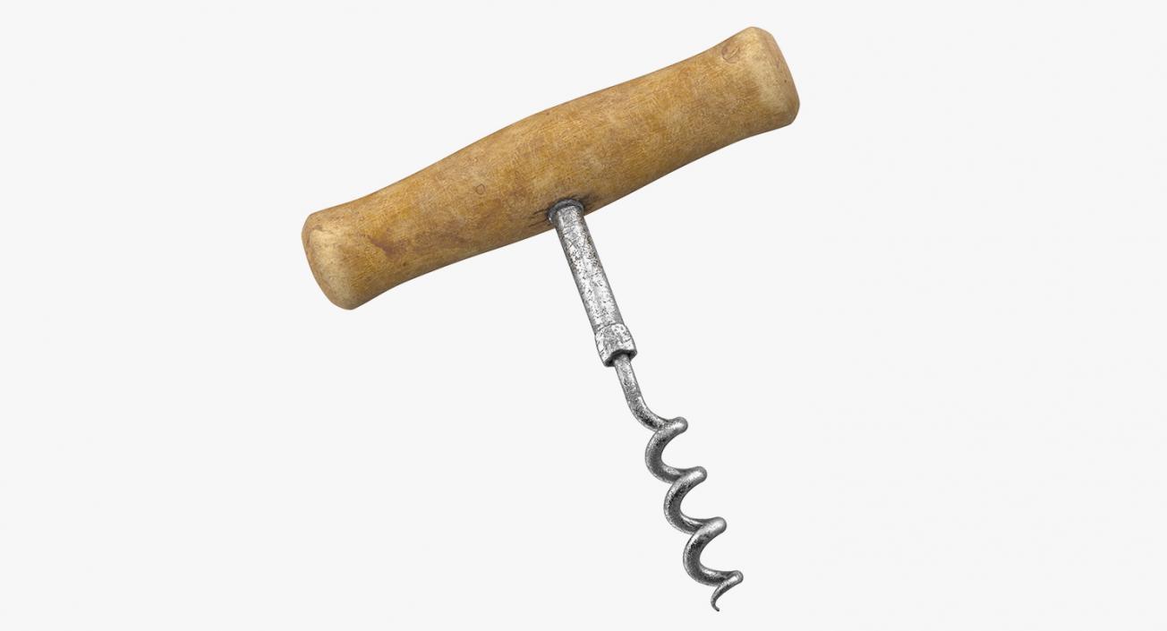 3D Traditional Wine Bottle Corkscrew model