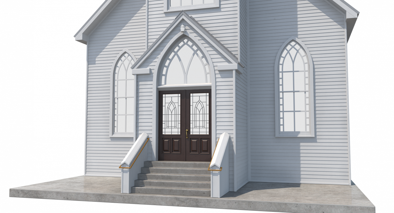 3D model Small White Wooden Church