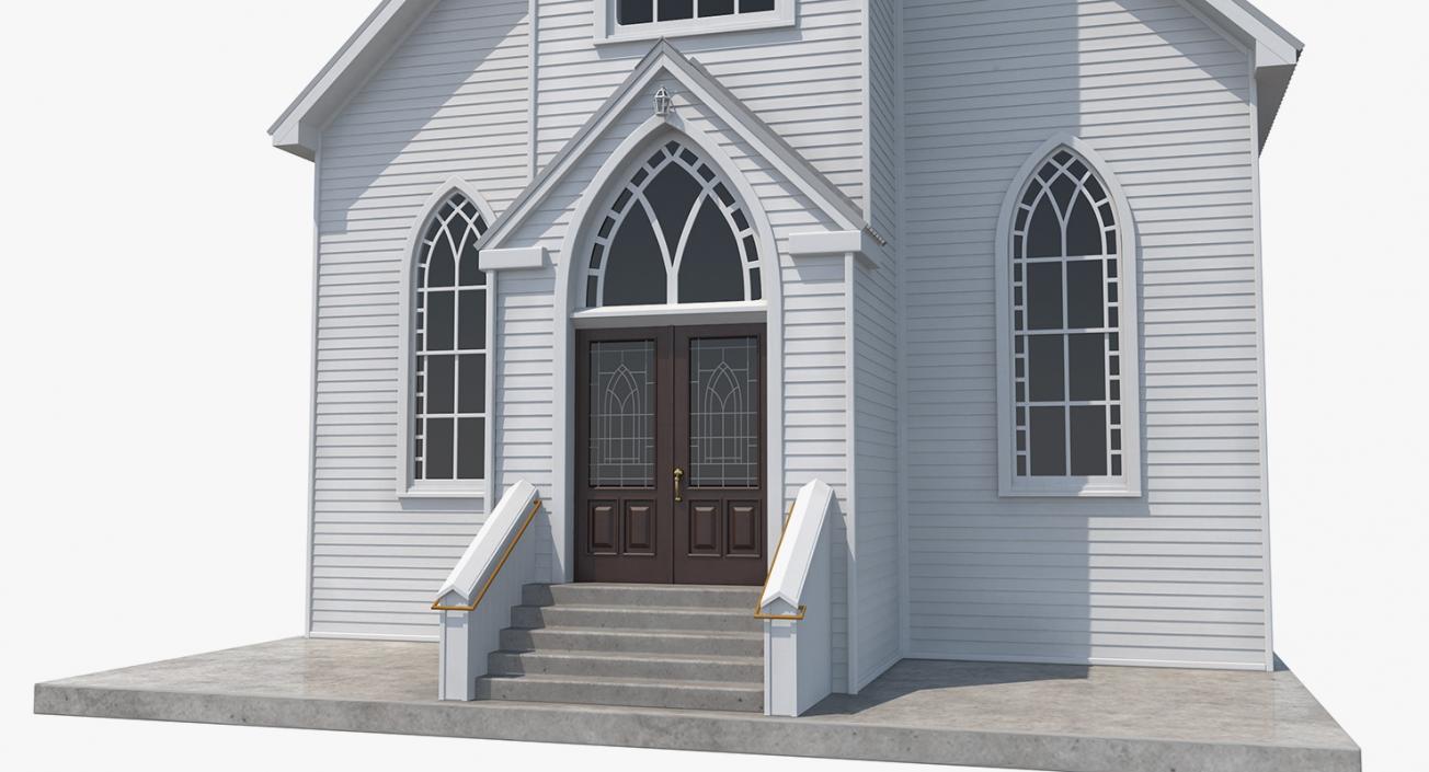 3D model Small White Wooden Church