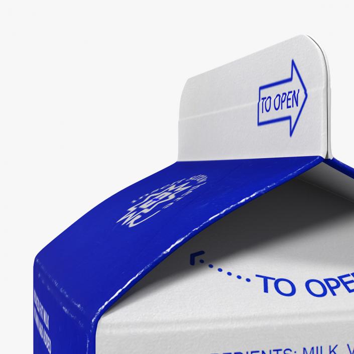 3D Milk Pint Box model