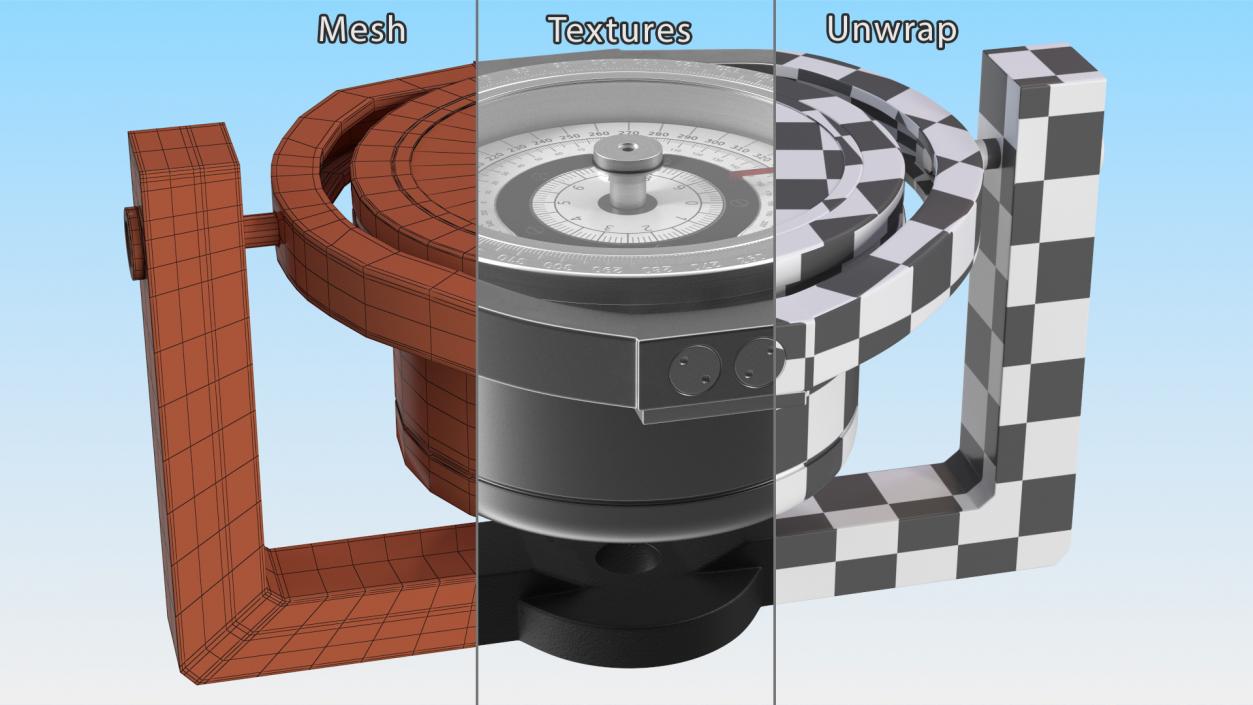 3D Large Marine Compass Steel