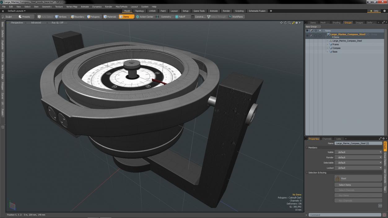 3D Large Marine Compass Steel