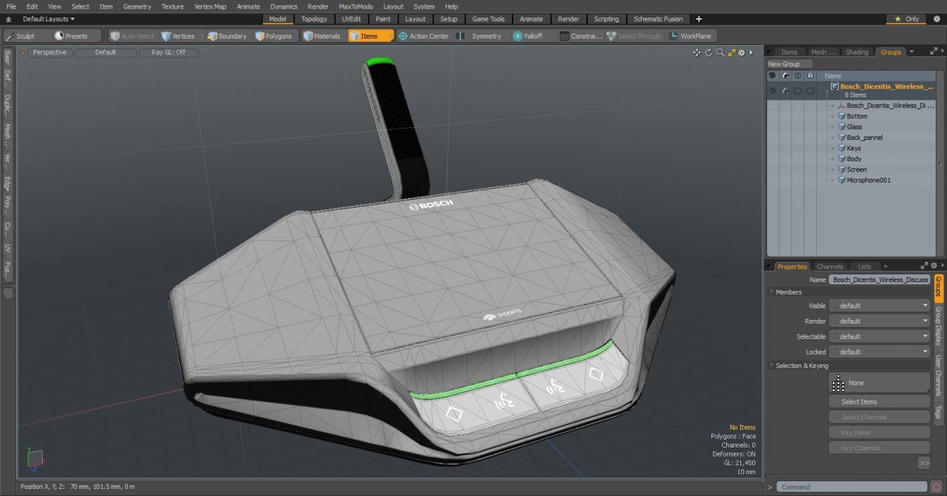 3D Bosch Dicentis Wireless Discussion Device with Touchscreen model