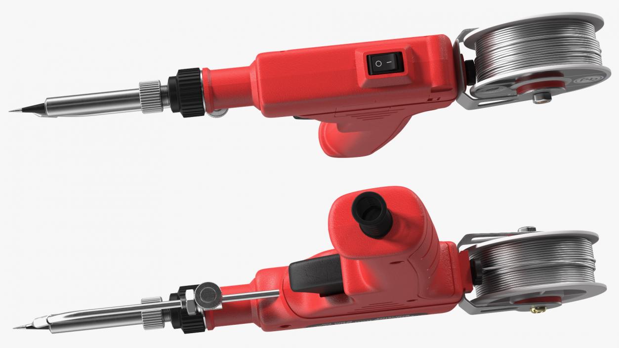 Soldering Iron Gun Red 3D