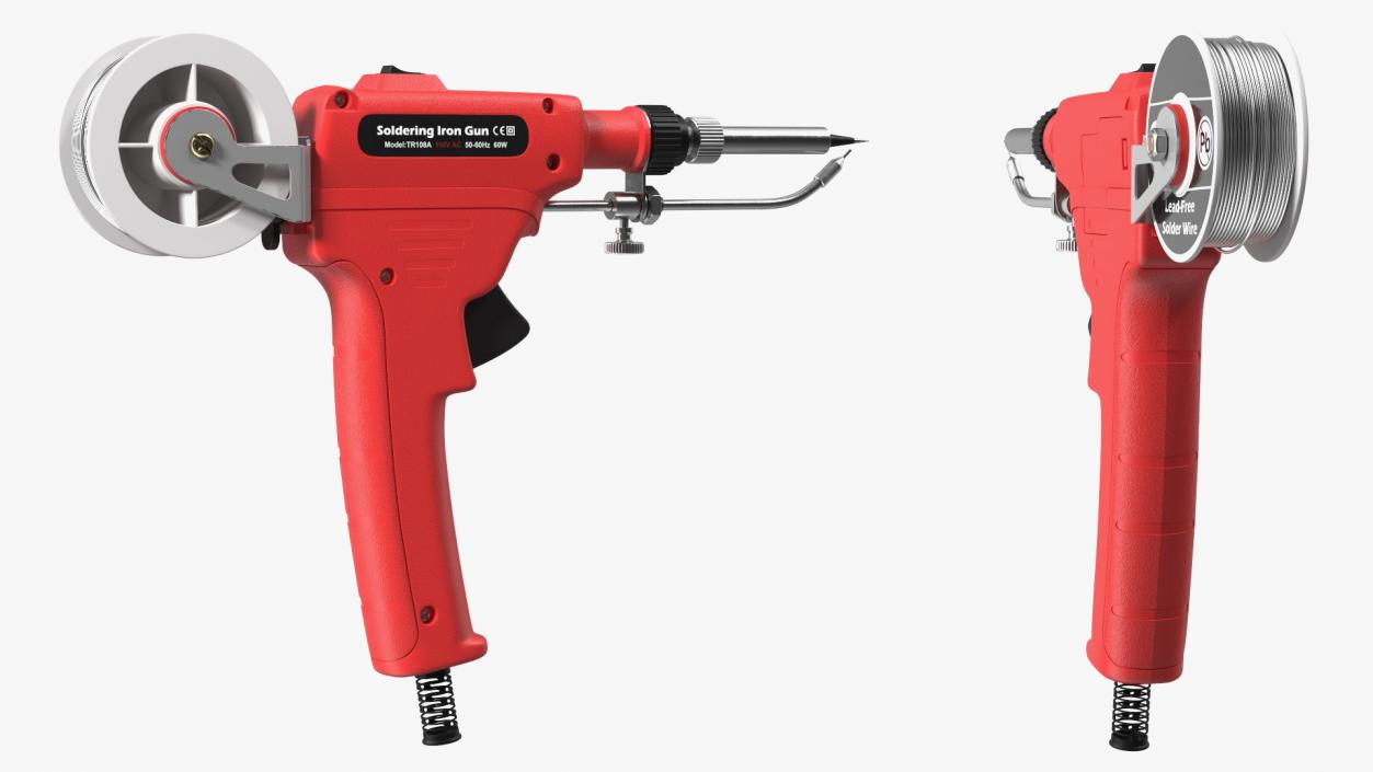 Soldering Iron Gun Red 3D