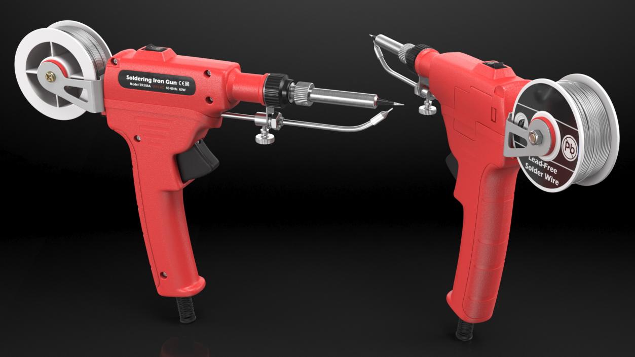 Soldering Iron Gun Red 3D