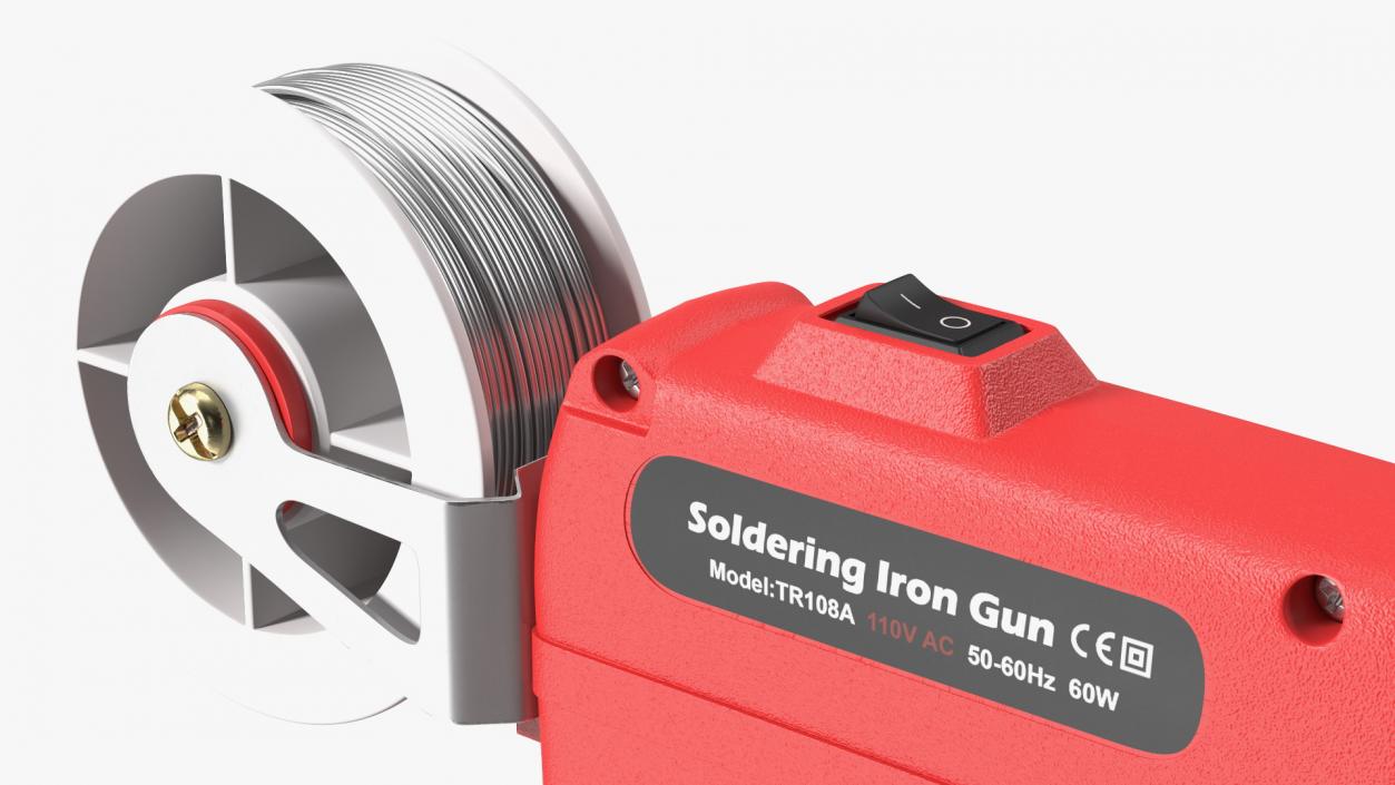 Soldering Iron Gun Red 3D