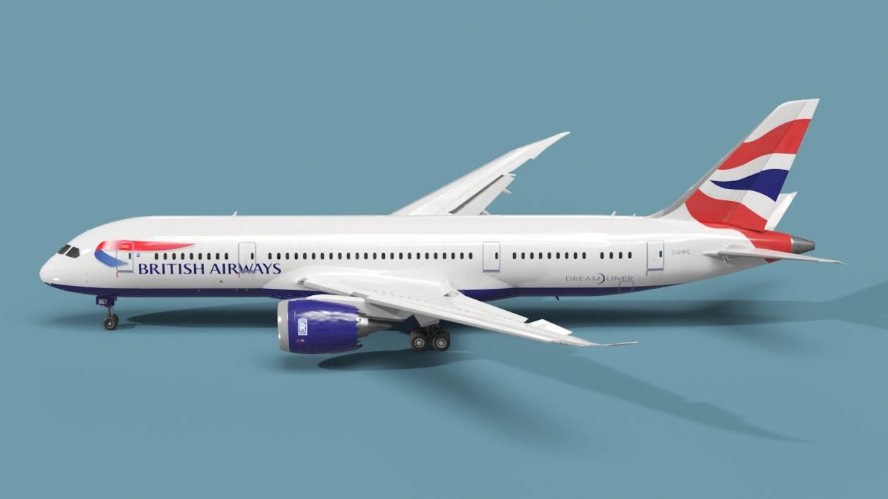 3D British Airways Boeing 787-8 Dreamliner Rigged