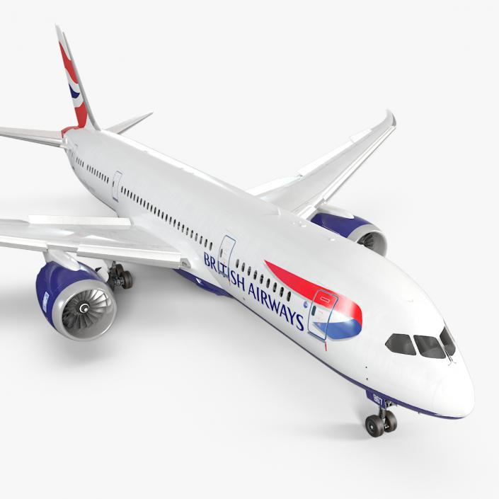 3D British Airways Boeing 787-8 Dreamliner Rigged