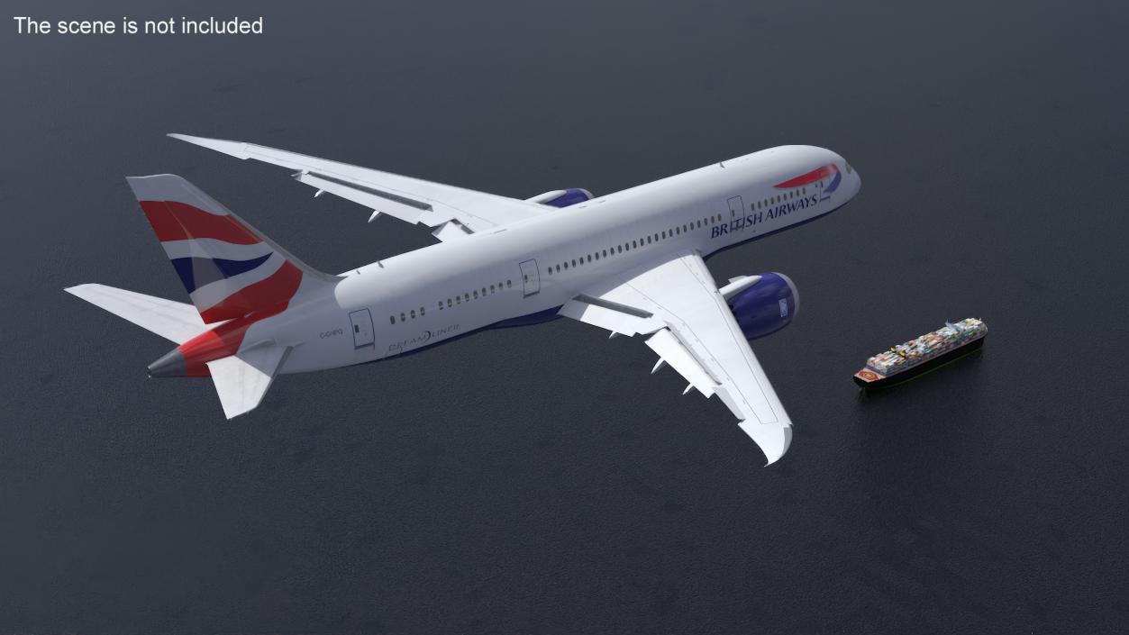 3D British Airways Boeing 787-8 Dreamliner Rigged