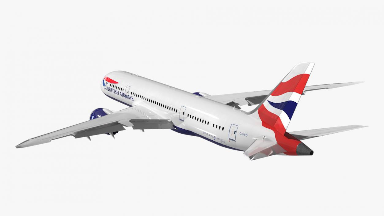 3D British Airways Boeing 787-8 Dreamliner Rigged