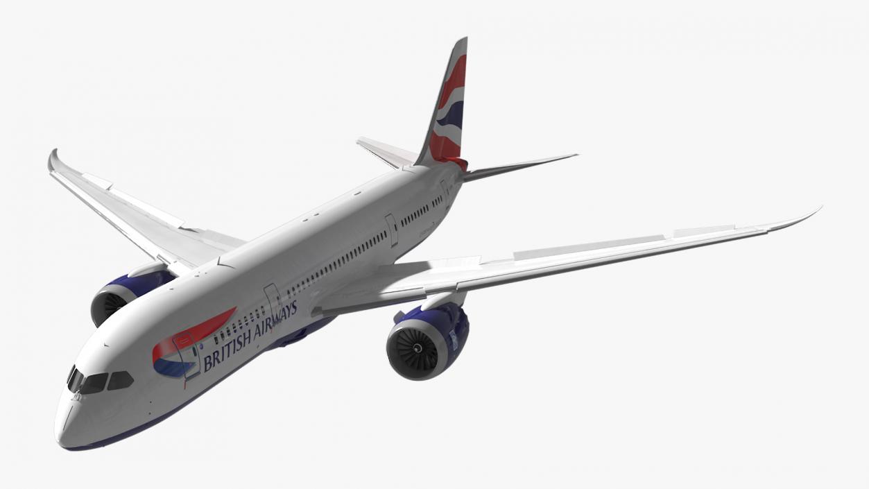 3D British Airways Boeing 787-8 Dreamliner Rigged