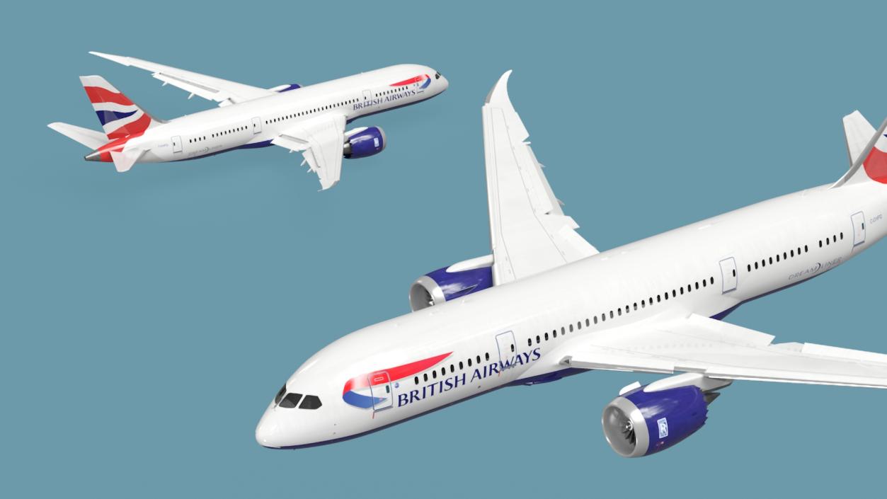 3D British Airways Boeing 787-8 Dreamliner Rigged