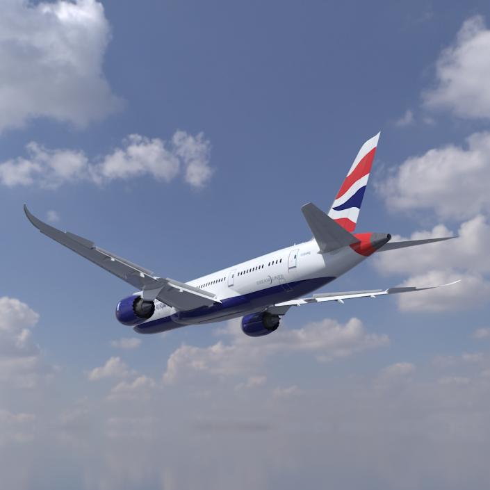 3D British Airways Boeing 787-8 Dreamliner Rigged