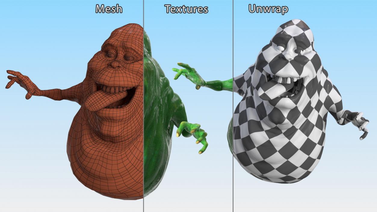 3D model Green Ghost Slimer Flying Pose