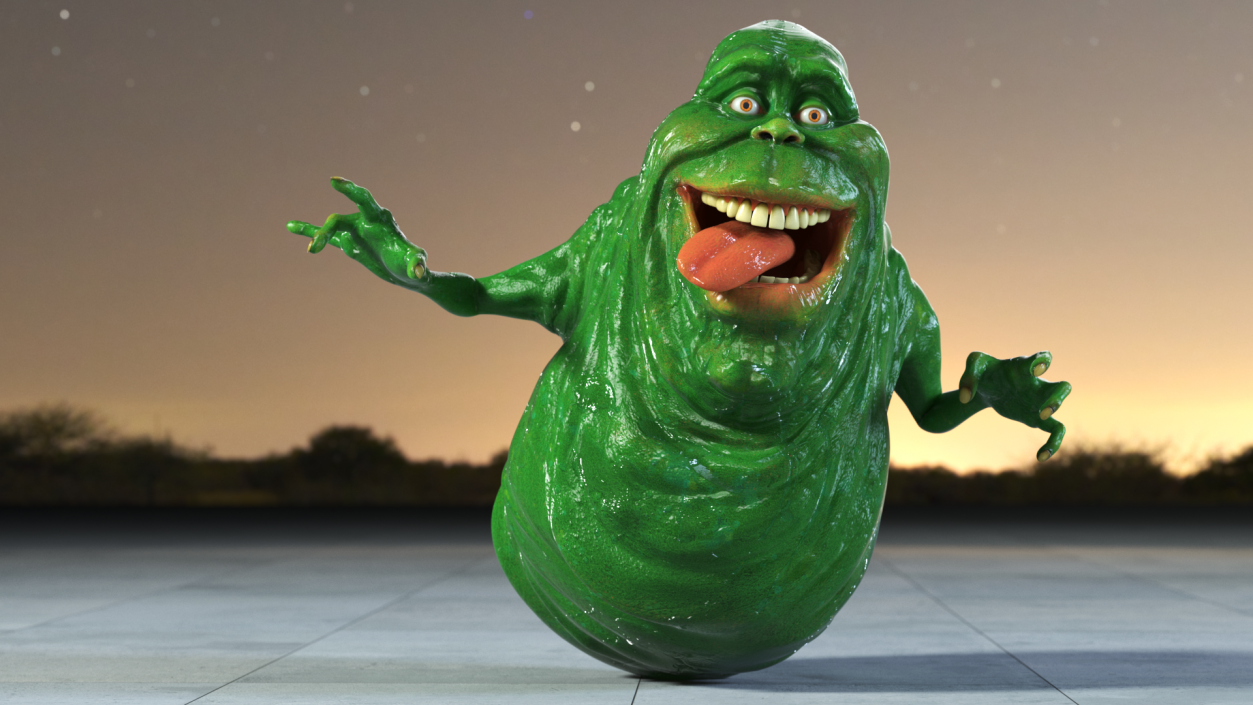 3D model Green Ghost Slimer Flying Pose