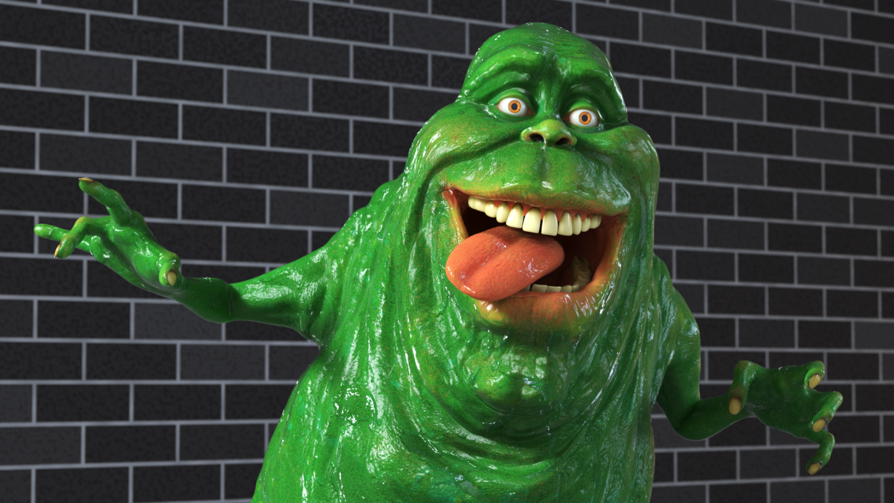 3D model Green Ghost Slimer Flying Pose