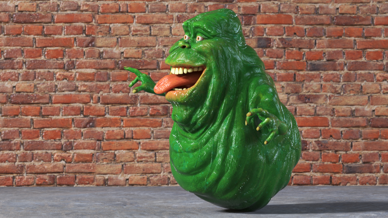 3D model Green Ghost Slimer Flying Pose