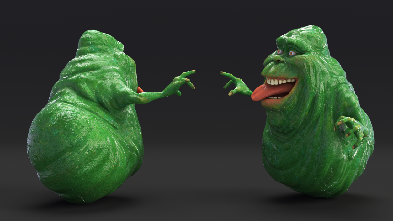 3D model Green Ghost Slimer Flying Pose