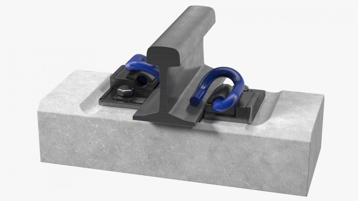 E Clip Rail Track Fastening System 3D model