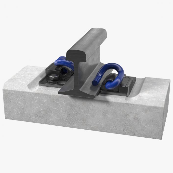 E Clip Rail Track Fastening System 3D model