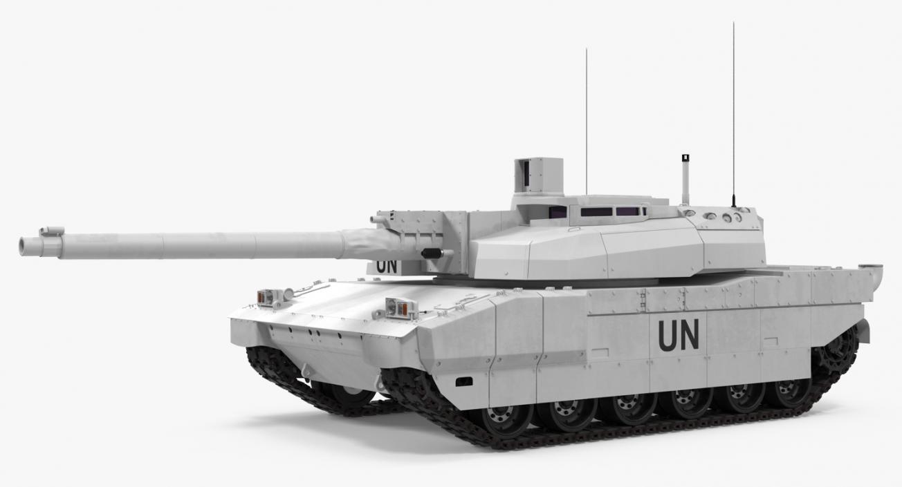 3D Tank AMX-56 Leclerc United Nations Rigged