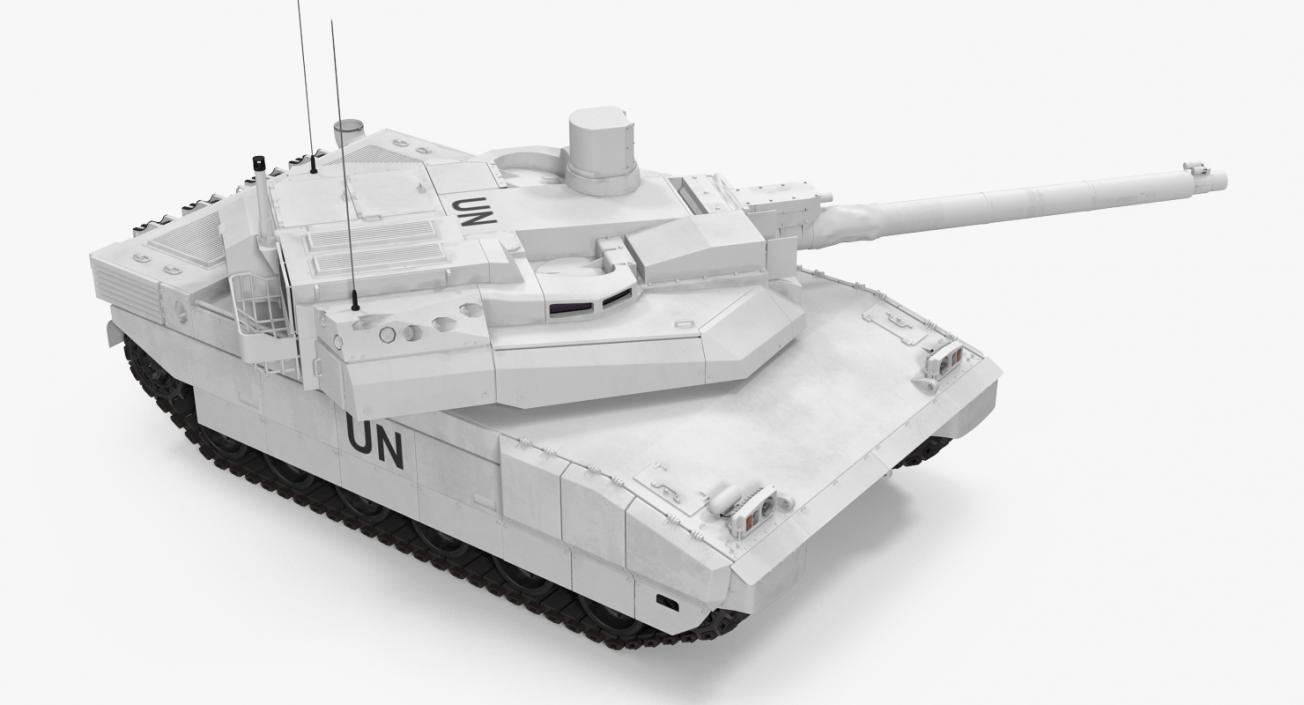 3D Tank AMX-56 Leclerc United Nations Rigged