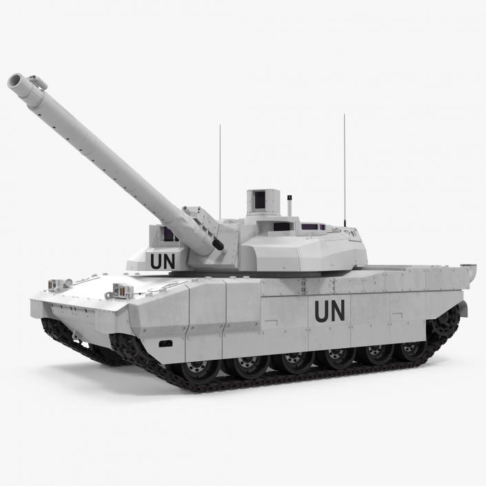 3D Tank AMX-56 Leclerc United Nations Rigged