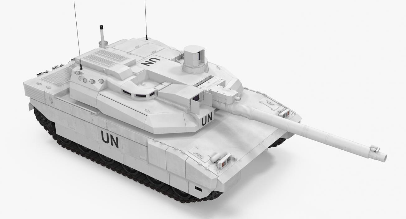 3D Tank AMX-56 Leclerc United Nations Rigged