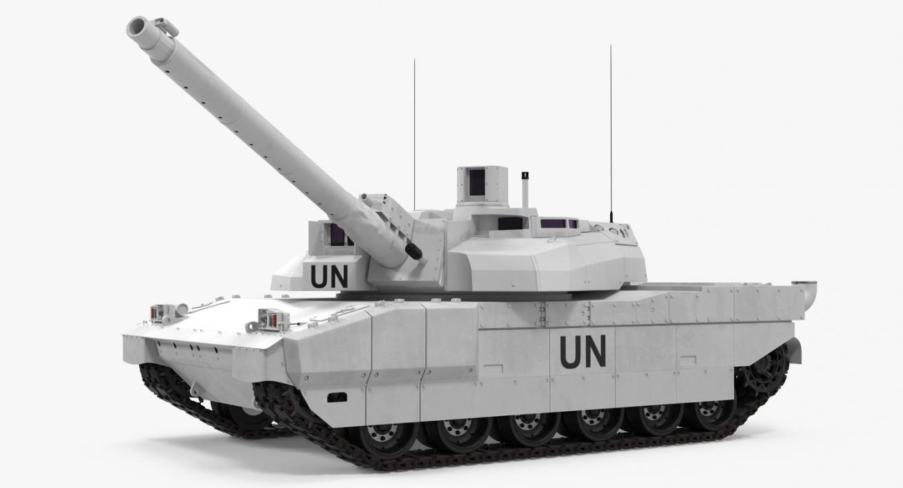 3D Tank AMX-56 Leclerc United Nations Rigged