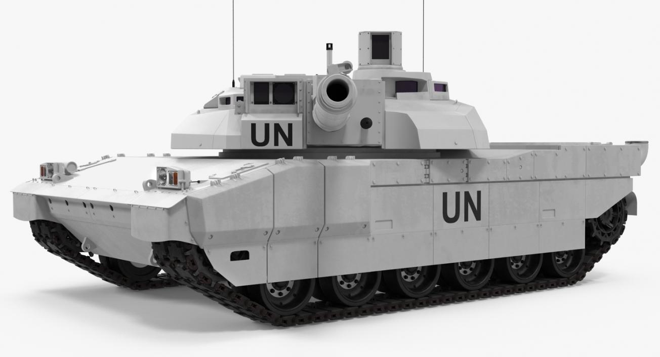 3D Tank AMX-56 Leclerc United Nations Rigged